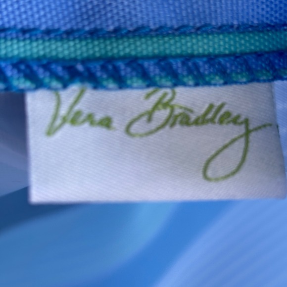 Vera Bradley Blue Green Striped Drawstring Bucket Bag Travel Pouch Organizer - Picture 3 of 10